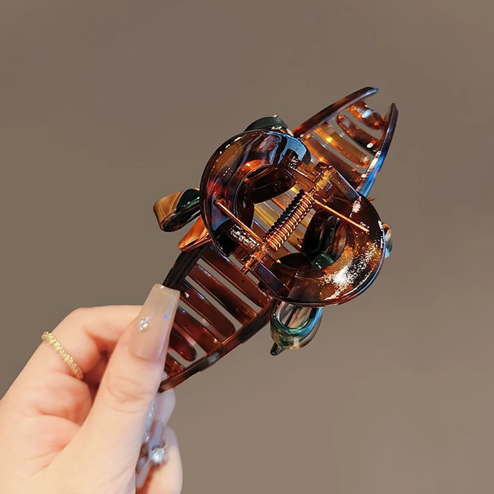 Emaille Ölgemälde Bogen Hai Clip Temperament High-End Hinterkopf Scheibe Haarspange Acryl Clip