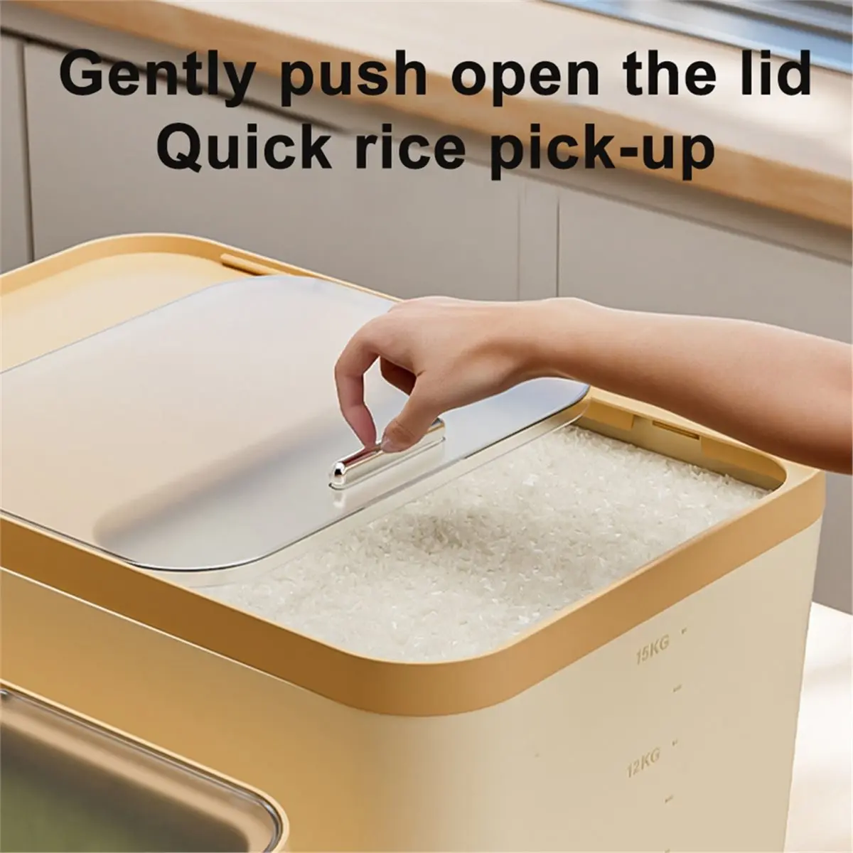 2026 New 15KG Rice Storage Box Home with Lid Insect Proof Moisture Proof Rice Box Sealed Jar Kitchen Container Storing Dry Grain
