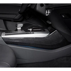 Car Center Console Side Gear Shift Panel Cover Trim Black Carbon Fiber Style Fit for Audi Q5 SQ5 2023 2022 2021 2020 2019 2018