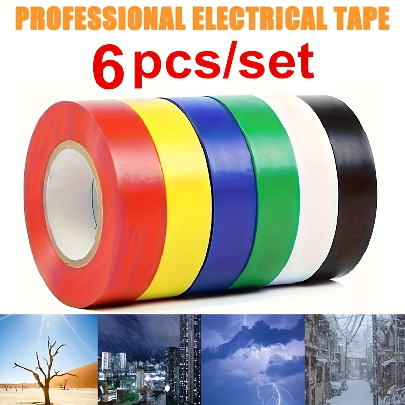 YITAPE 6 Rolos de Fita Adesiva Vinílica Arco-Íris 16mm*6M, Fita Decorativa Colorida para Marcação de Piso, Artesanato, Carro, DIY, Academia, Professor