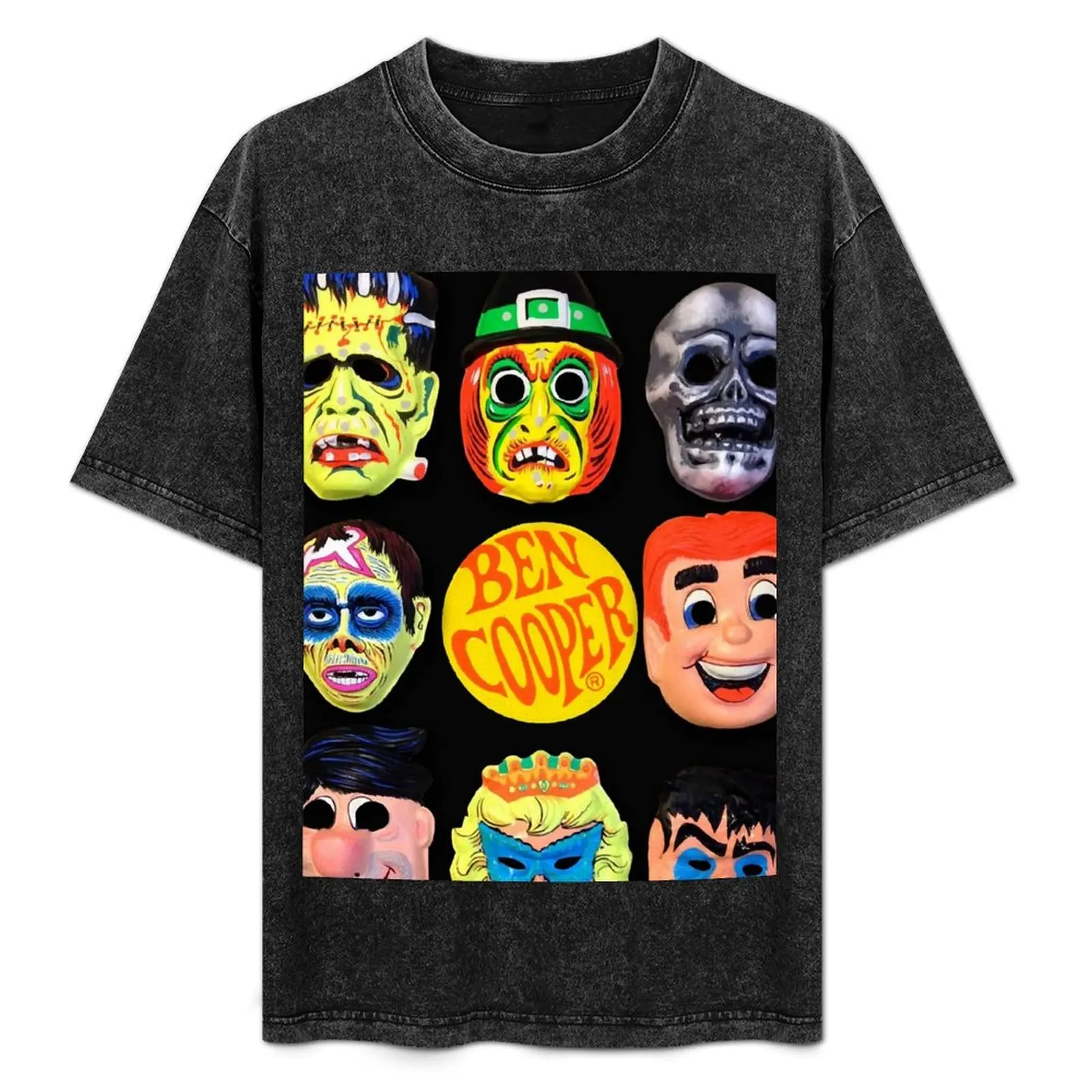 

Vintage Ben Cooper Halloween Masks T-Shirt Casual Pattern Print Tee Shirt
