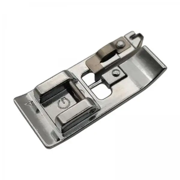Household Low Shank Sewing Machine Foot Stainless Steel Anti Curling Overlock Presser Foot for Clean Edge Finishing