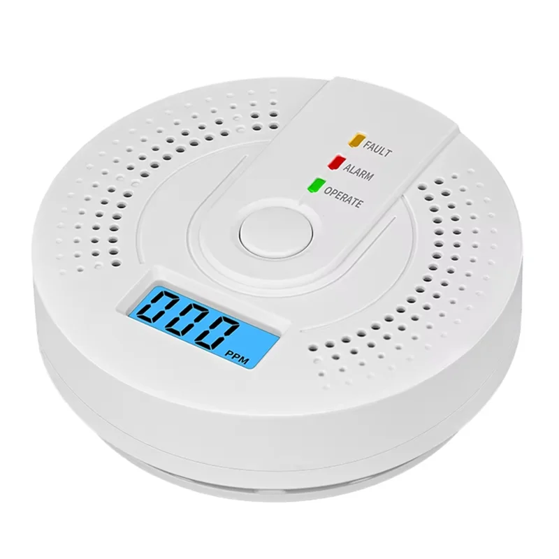 B34B-Digital Carbon Monoxide Detector Sound & Light Warning Sensor Battery Powered CO Gas Monitor Meter With LED Indicator
