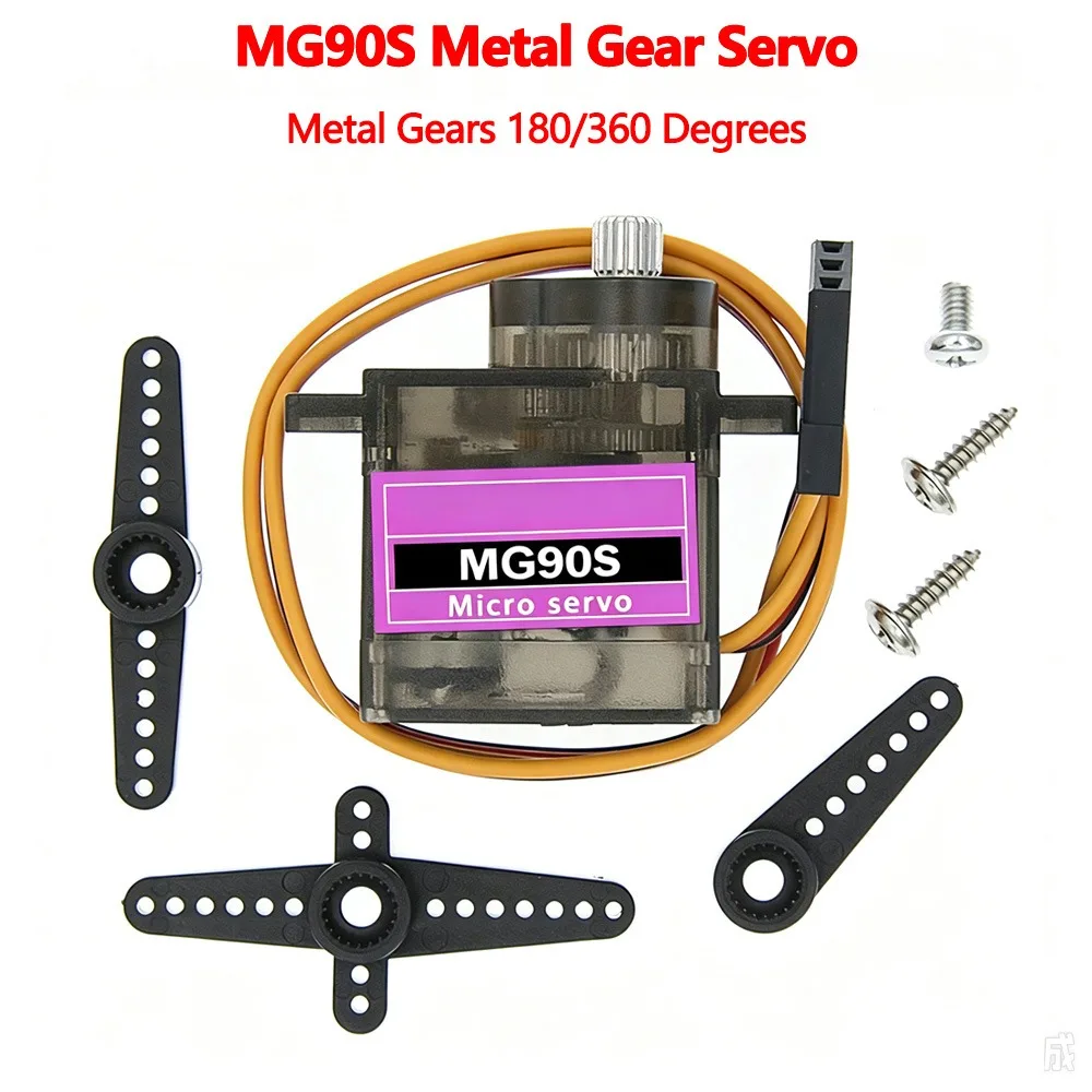 MG90S Servo 1/2/4/10 Pcs All Metal Gear 9g SG90 Upgraded Version for Helicopter Plane Boat Car Trex 450 RC Robot 180 360 Degree
