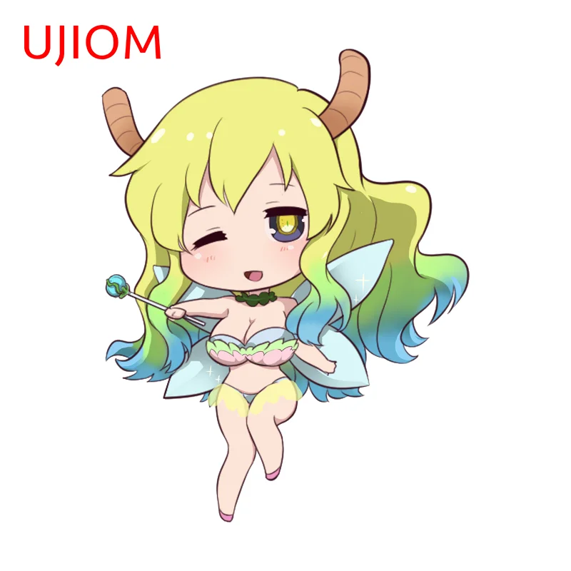 UJIOM Lovely Girl Lucoa Wall Sticker Premium Amusing Design Charming Occlusion Scratch Graphics Decal Refrigerator Decor
