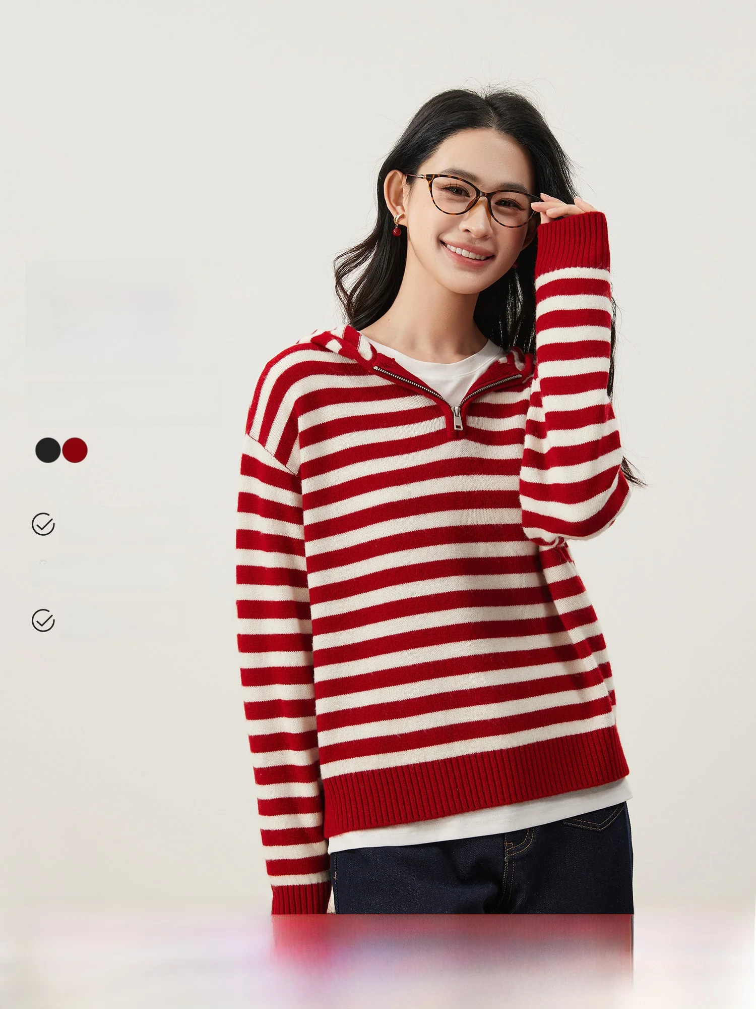 

Женская толстовка Mijia из высококачественной смесовой шерсти с полосками, на молнии, с плоским воротом, мягкая, элегантная, вязаная