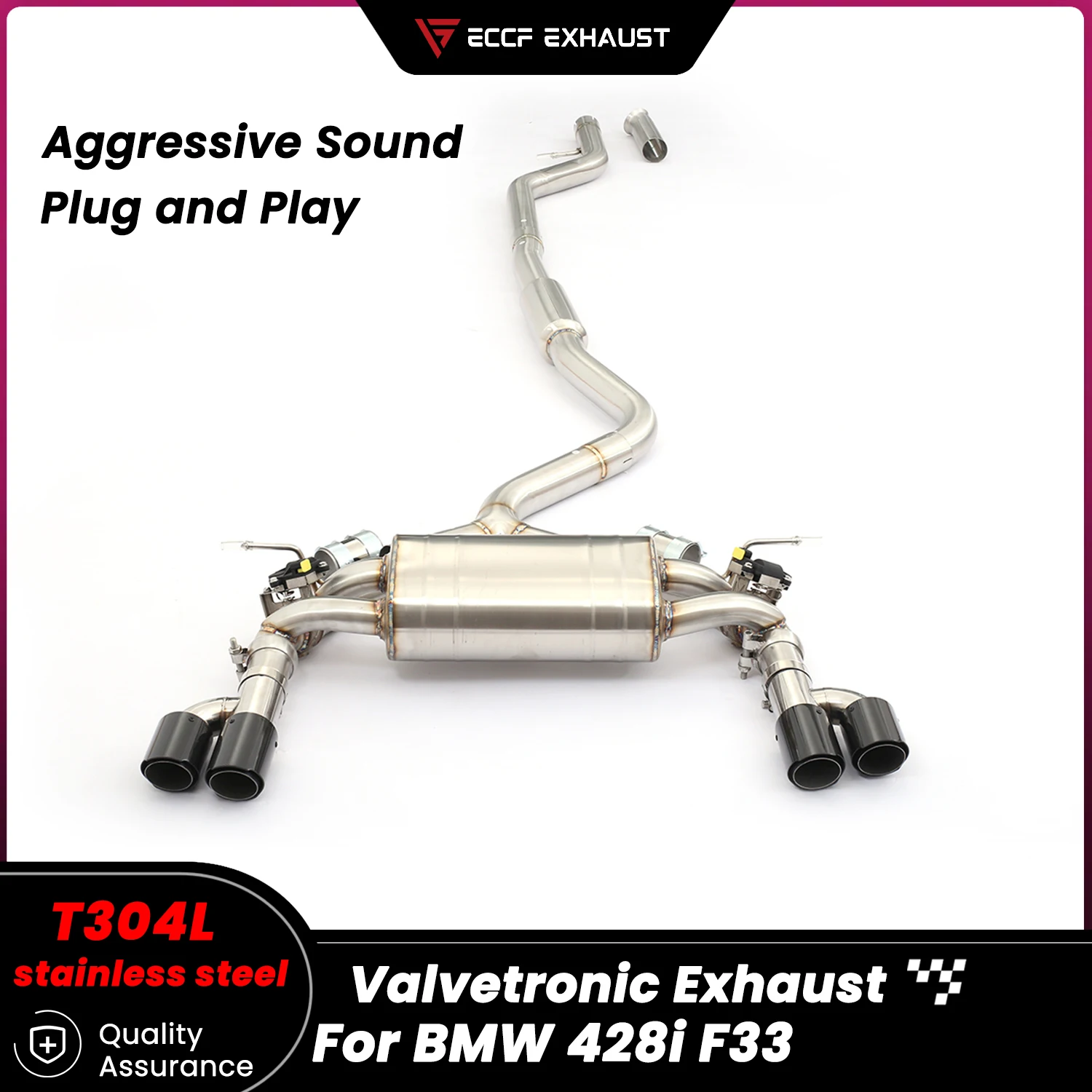 

Valvetronic Stainless Steel Catback Exhaust for BMW 428i F33 Freely Adjustable Sound Control Easy Installation