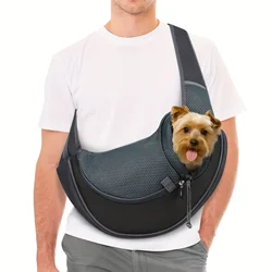 Breathable Pet Backpack, Cat and Dog Travel, Portable Diagonal Cross Shoulder Bag with Shoulder Strap Suitable for Travel