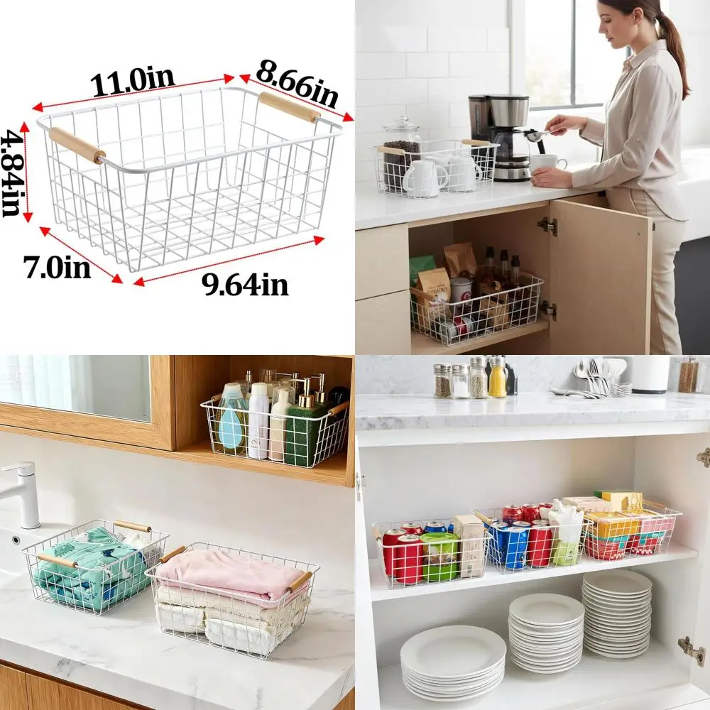 White Wire Baskets … - image