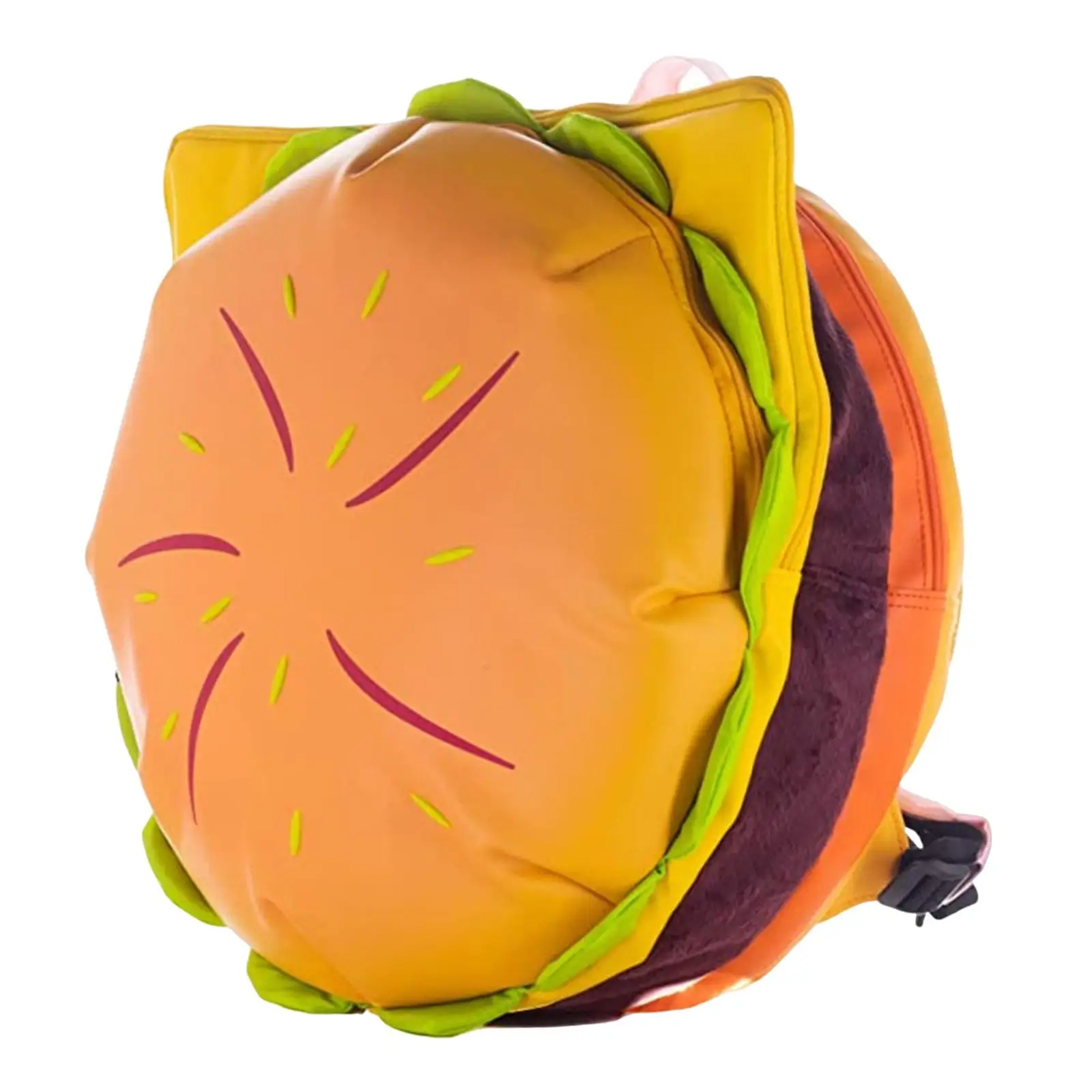 Stylish Hamburger Daypack Daily Use Portable Laptop Storage Zipper PU Leather Cheeseburger Backpack for Women Men Travel Outdoor