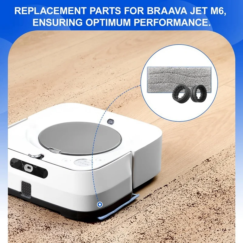 وسادات تنظيف مبللة بديلة لإطارات العجلات ممسحة قماشية لـ Irobot Braava Jet M6 (6110) (6012) (6112) (6113) ممسحة روبوت نهائية
