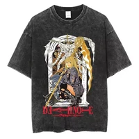 Death Notes Anime lavado manga corta cuello redondo Y2k camiseta hombres ropa nueva en Top & Tees camiseta para hombre Camisetas 50830