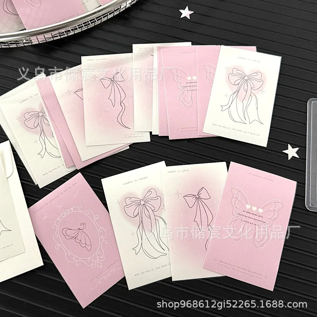 20 Stuks Koreaanse Ins Ballet Stijl Gradiënt Boog Afdichting Sticker Kpop 3-Inch Photocard Verpakking Diy Decoratie Voor bubble Mailer Karton