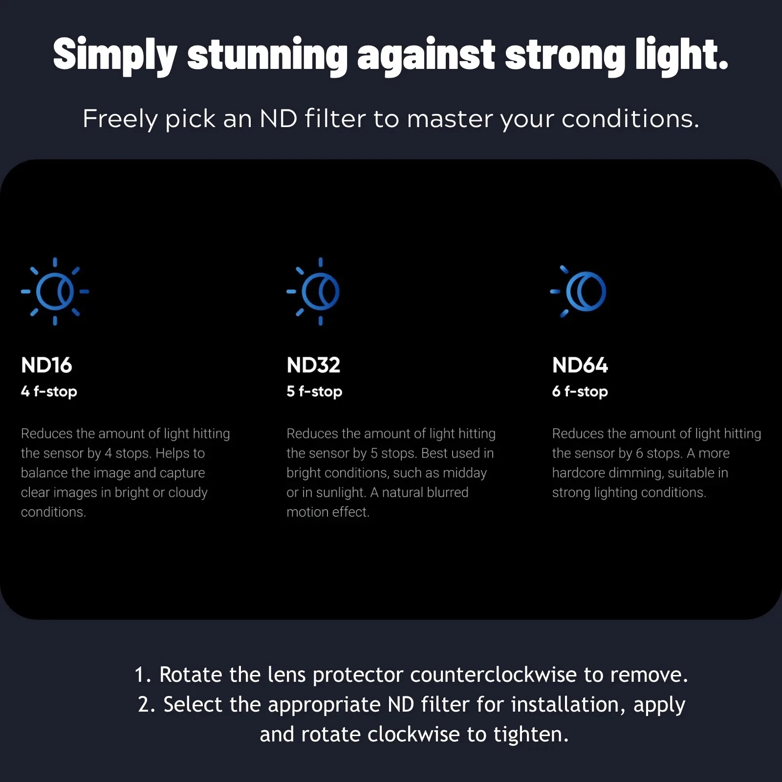 لمرشحات Insta360 X5 ND ND16 ND32 ND64 طمس الحركة السينمائية الزجاج المقسى كشف السيارات الذكية لملحقات Insta 360X5 #2