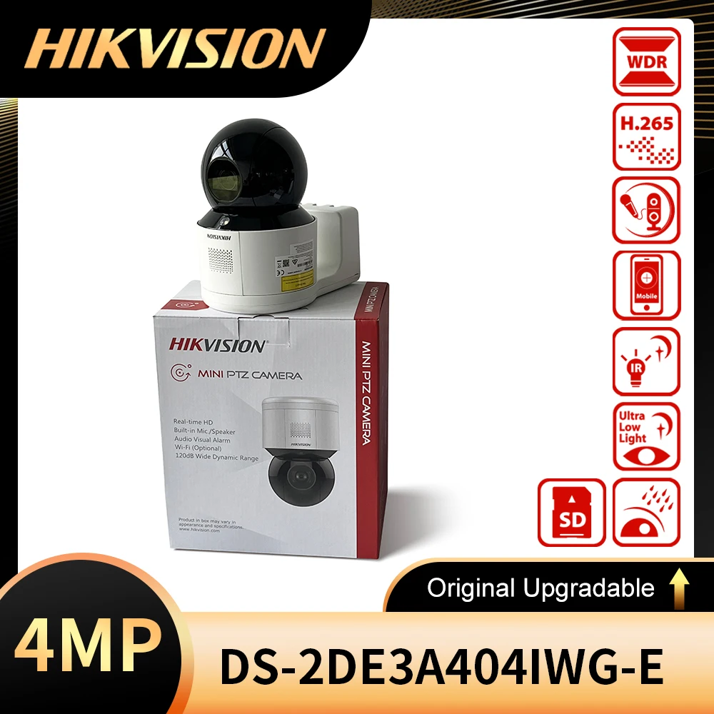 

Hikvision DS-2DE3A404IWG-E 4 MP 4 × IR Network PTZ Camera Up to 50 m IR range ensures safety at night Support audio visual alarm