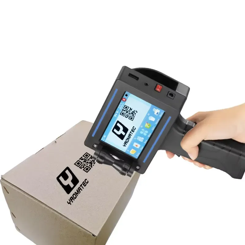 YAOMATEC 12.7mm Handheld Inkjet Printer for Plastic Metal Portable Expiry Date Logo QR Code Barcode Label Printing