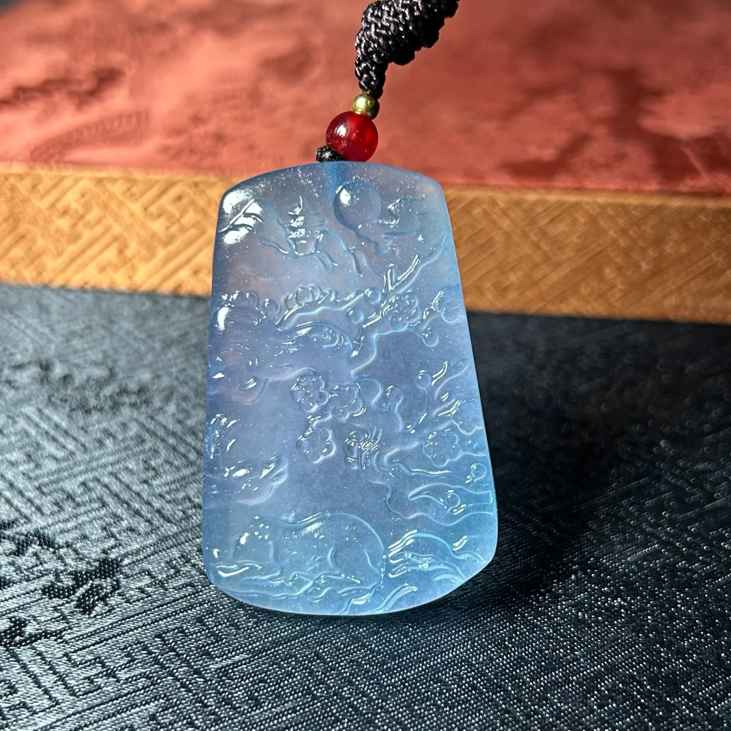 Nature ice Burmese jade Jadeite Carved sika deer lucky amulet pendant&necklaces