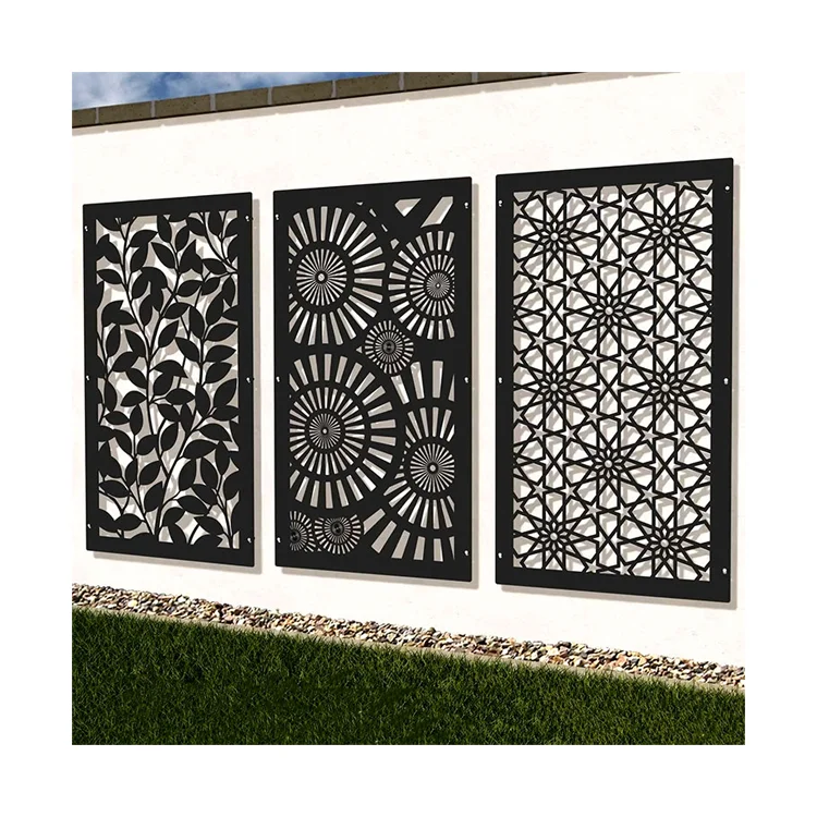 Laser Cut Decorative Outdoor Garden Privacy Art Metal Screens Panels Corten Steel Garden Mashrabiya