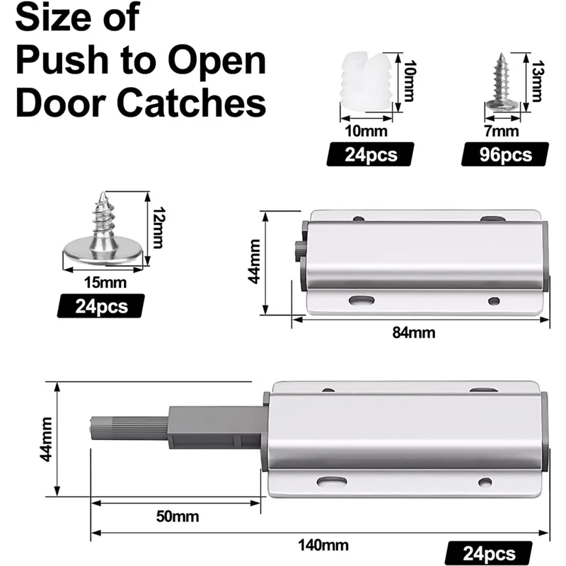 ABGR-دفع لفتح الباب المصيد 24 حزمة دفع مزلاج لخزانة دفع الباب الصيد لباب الخزانة مزلاج الباب المغناطيسي دائم