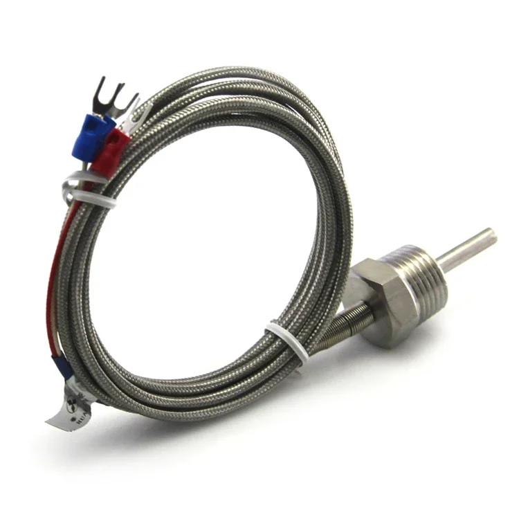 Spot supply screw air compressor temperature sensor PT100 Fusheng old 3 meters long 4 minutes 2 lines sensor device