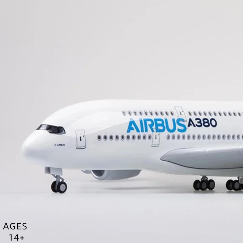 45.5cm Airplane Model 1/160 Scale A380 Prototype Airline Aircraft with Light & wheels Die-Cast Plastic Resin Model Collectible