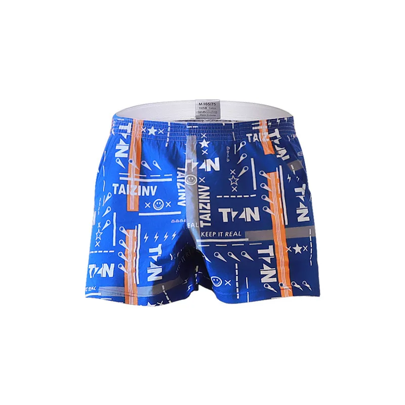 

Men Printed Casual Shorts Cotton Breathable Comfortable Loose Homewear Youth Mid Waist Sports Trunk Sleeping Pajama Boxershorts