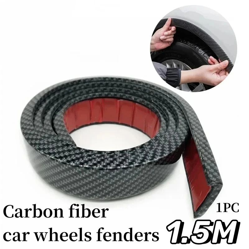 

Length 1.5M 1PC Car Wheel Arch Eyebrow Fenders Carbon Fiber 3D Lips Extended Molde Protector General Auto Protection Accessories