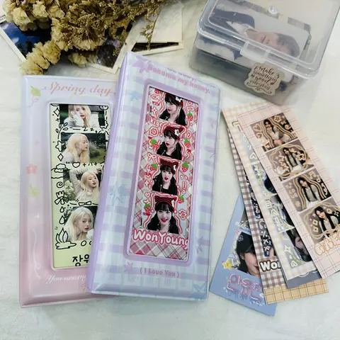 용수철 포토 부스 프레임-포토 부스 앨범, 2x6 인치 포토 스트립용, 웨딩 앨범, 2x6 북마크 거치대, 20 페이지, 40 사진