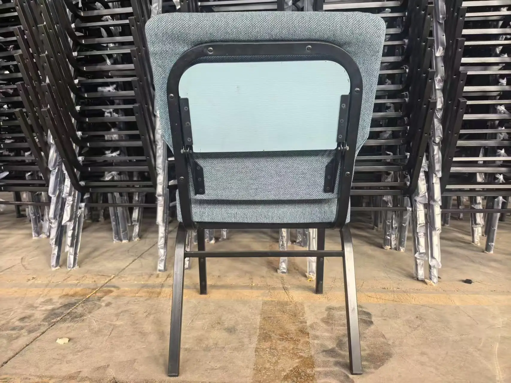 Modern Folding Auditorium Chairs with Desk Fabric Theatre Furniture, Designed for Churches,Schools and Retractable Student Seats view 5