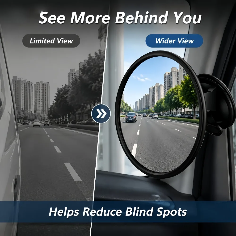 Suction Cup Car Rear View Mirror 360 Degrees Rotatable Auxiliary Observe Mirror Universal Wide Angle Blind Spot Mirrors