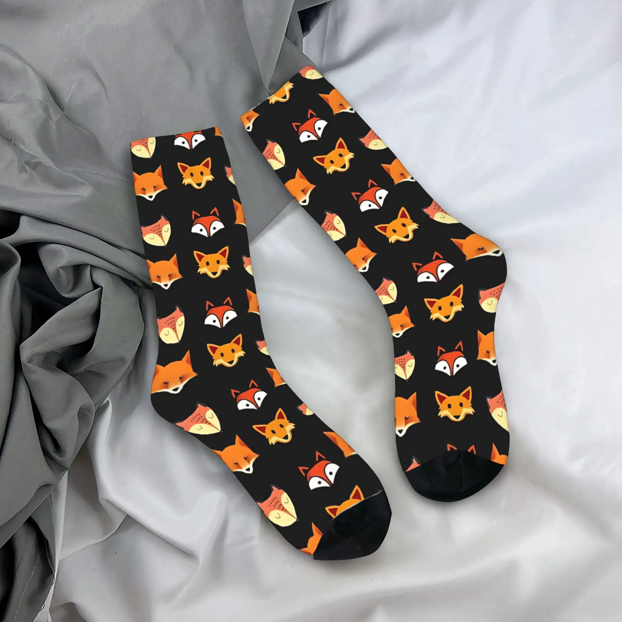 Save A Fox   Stockings  Pattern Trendy Socks Autumn Anti Slip Socks Adults Men Running Sports Medium Soft Socks