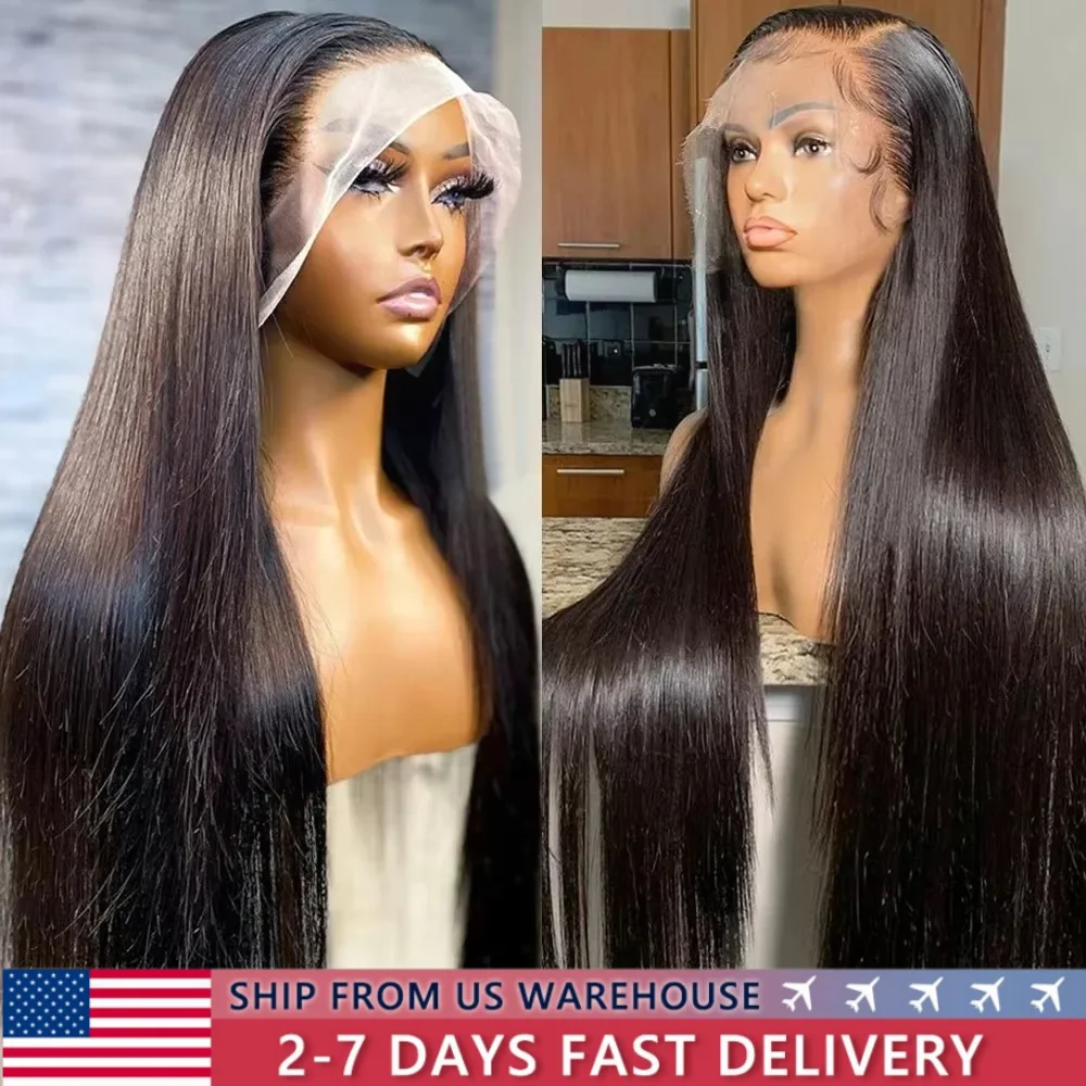 Straight 13x4 13x6 Lace Front Wig Human Hair PrePlucked 360 Lace Wigs Human Hair 180%Density HD Lace Front Wigs With Baby Hair