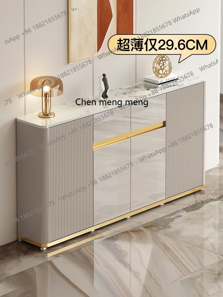 

Bedroom TV Cabinet Living Room New Light Luxury Ultra-thin Bed End Narrow Cabinet Small Apartment Slate