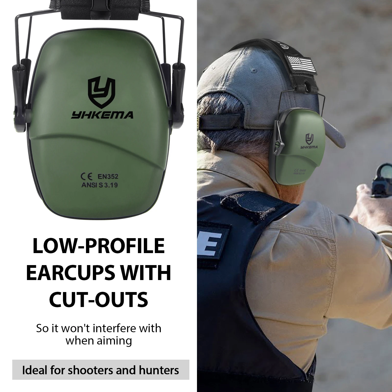 Outdoor Tactical Shooting Earmuffs and Case Gun range Effectively Prevent Noise and Earphone Sound Reinforcement Hearing Protect