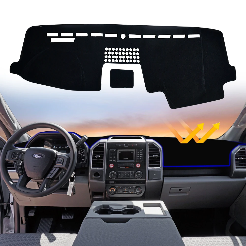 

Поп для Ford F-150 2015 2016 2017 2018 2019 2020 чехол для приборной панели Dashmat Dash Anti-UV коврик Защитный чехол солнцезащитный аксессуар