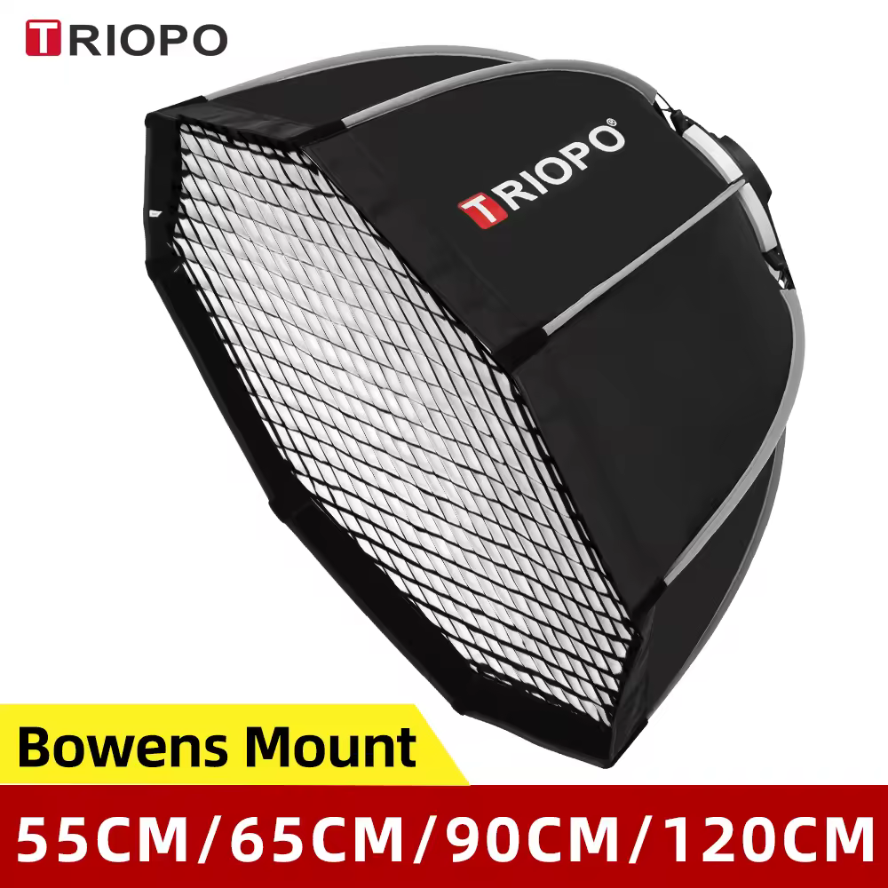 Triopo 55cm 65cm 90cm 120cm תיק צילום Bowens Mount אוקטגון מטריה סופטבוקס + רשת יערה חיצונית רכה לפלאש