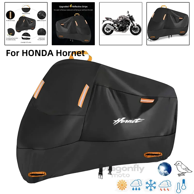 ホーネットロゴオートバイカバー防水屋外スクーター-uv-プロテクターレインカバーホンダホーネット-cb600f-cb600-cb599-ゴールドウィング