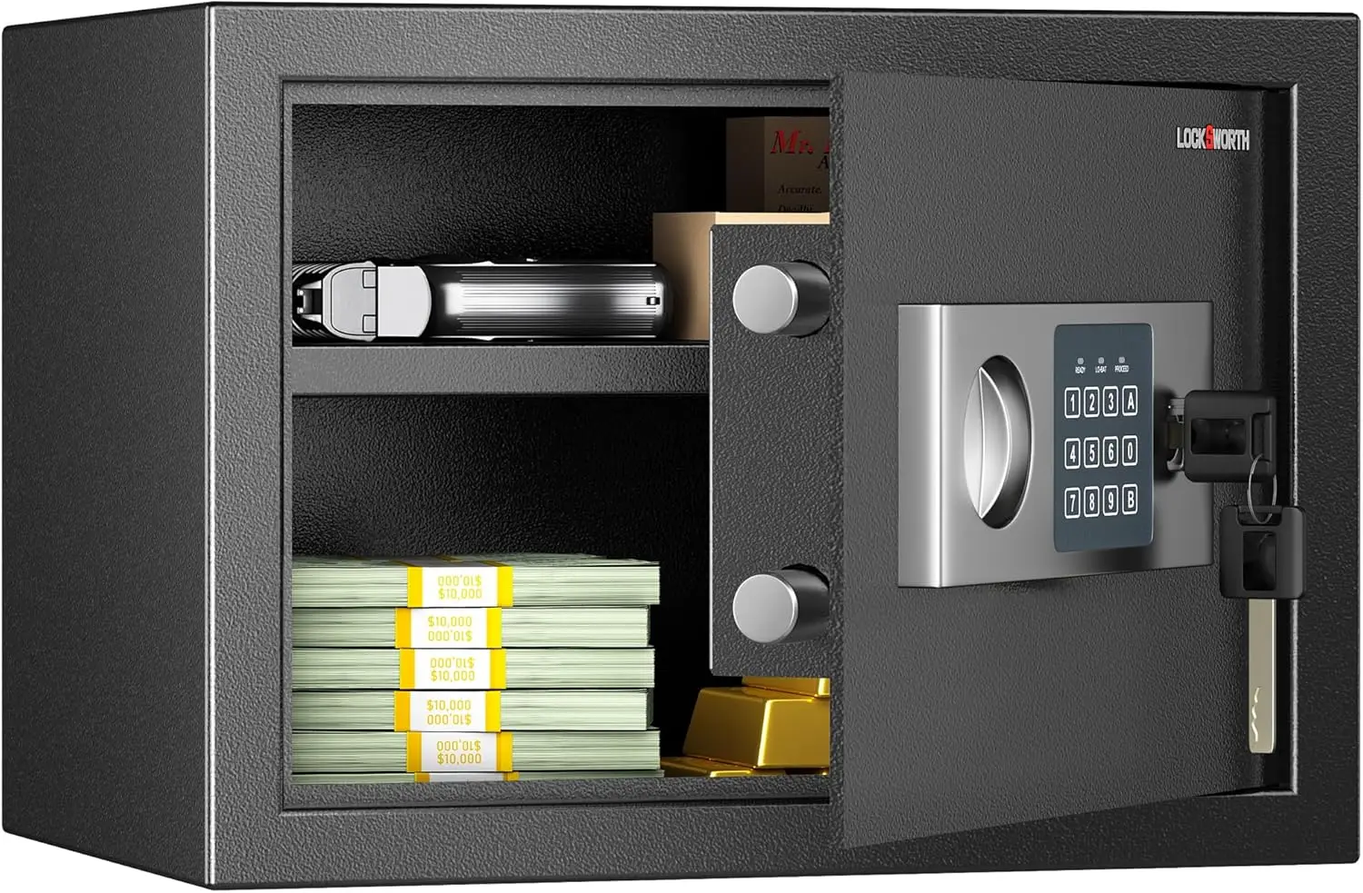 Compact Digital Security Safe Box for Money, Jewelry, Documents - 0.6 Cubic Feet, Easy Installation