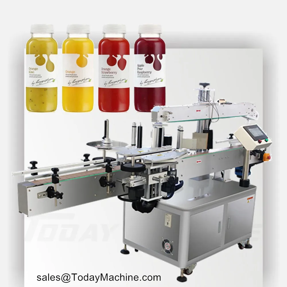 Pet Plastic Glass Bottles Sticker Applicator Round Bottle Labeling Machine