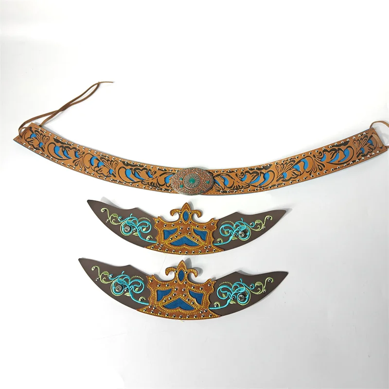 قبعة رعاة البقر ثلاث قطع مجموعة اكسسوارات عصرية مطرزة Hatband الرجال والنساء قبعة القش اكسسوارات الديكور في الهواء الطلق