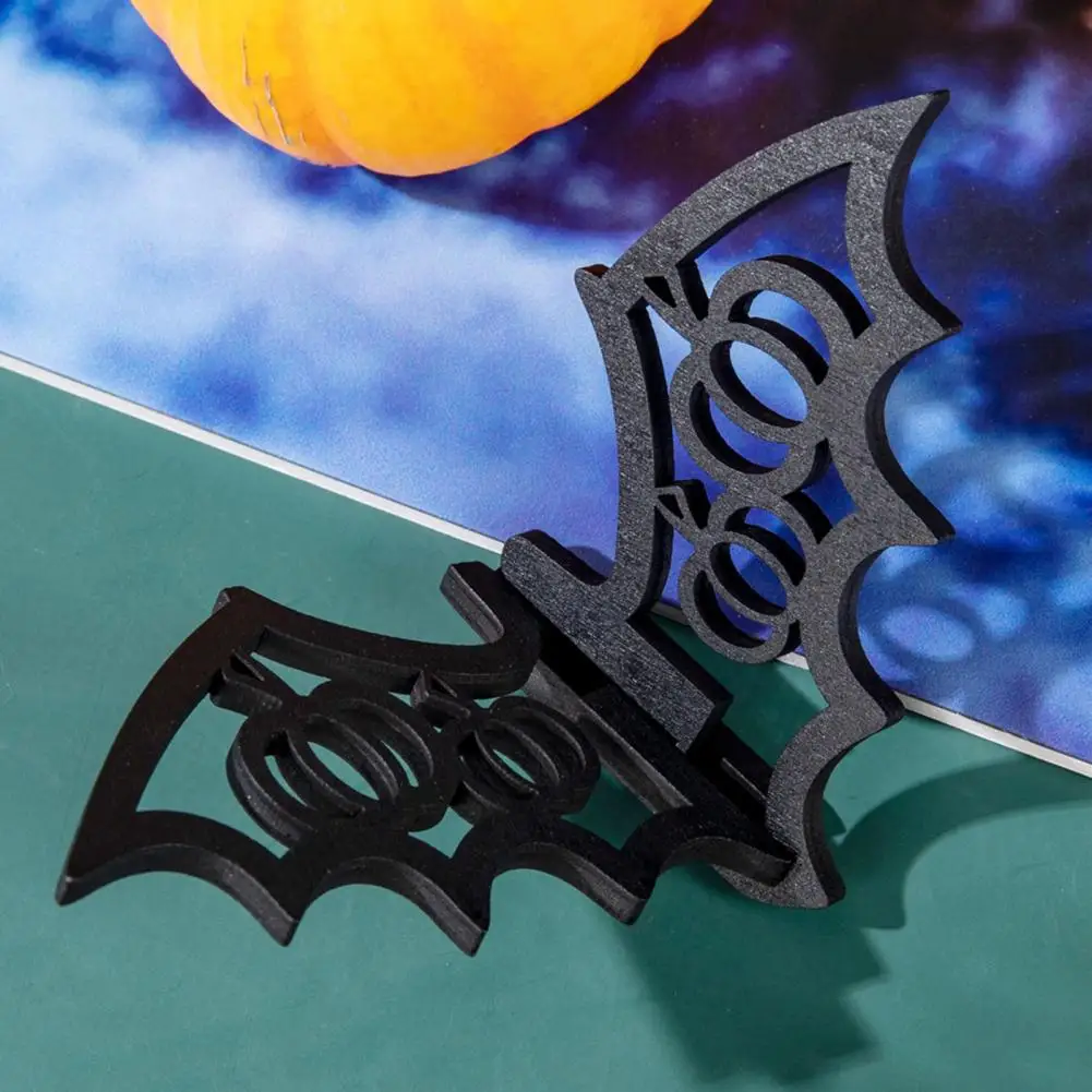 3d Bat Decoration Spooky Halloween Bat Decorations Reusable Wooden Black Bats for Party Centerpieces Set of 1/5 Pcs