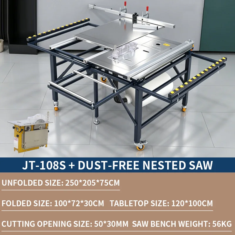 New Thickened Precision Saw Table—Dust-Free Parent-Child Saw Workbench for Woodworking with Brake-Equipped Swivel Ca(Customized)