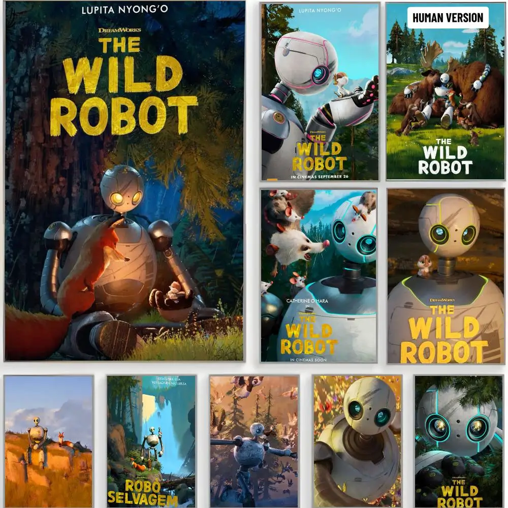 family movie t-the wild robot Poster Classic Wall Art  Home Decor  Peel and Stick Unframed