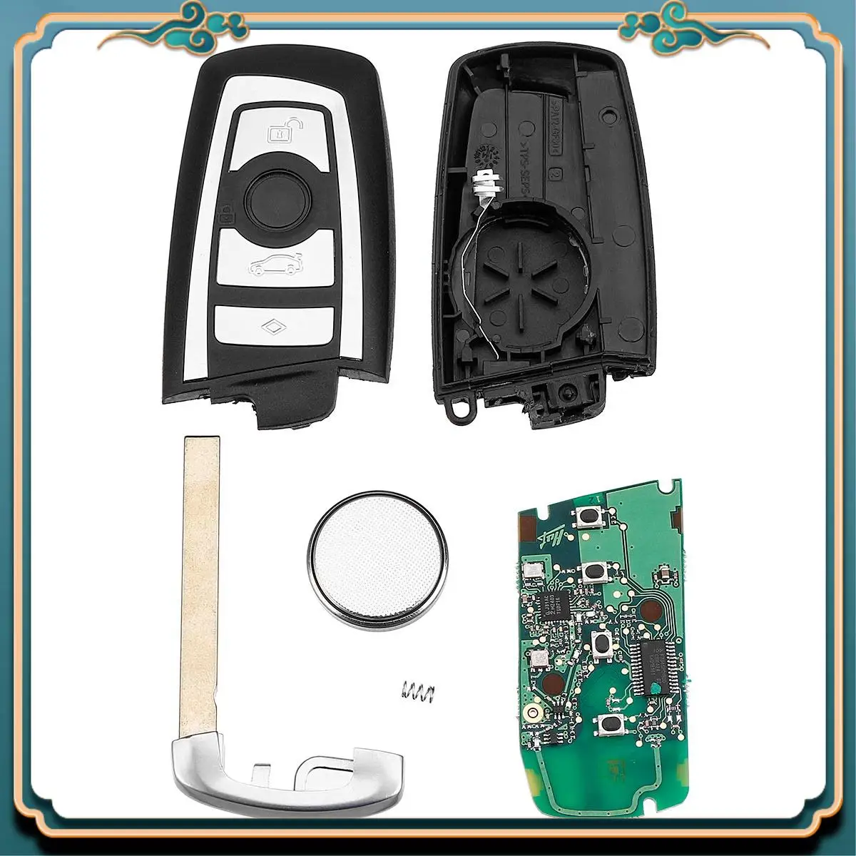 Kunci Remote Pintar Mobil Terbaru 4 Tombol 868Mhz Cangkang Casing Fob dengan Chip PCF7953P untuk BMW 5 7 Seri X3 CAS4 Penutup Kunci