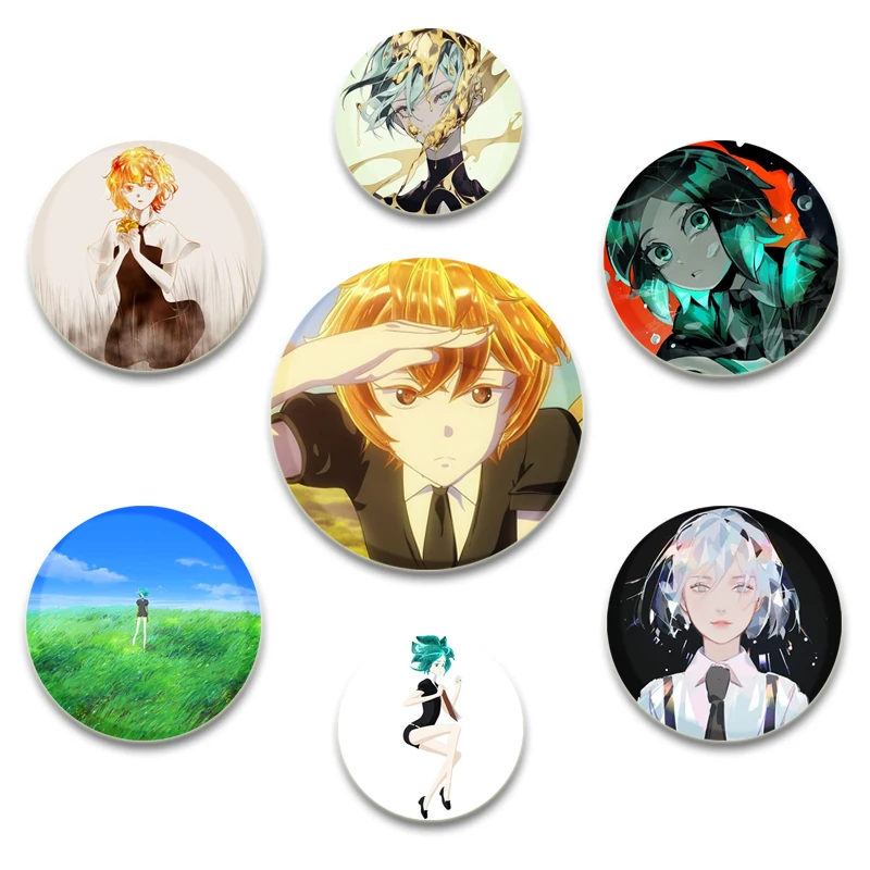 Broches de Anime Houseki No Kuni de 58/44/32mm, alfileres esmaltados hechos a mano, insignia de Cosplay para Collar, decoración de mochila, regalo de joyería de moda