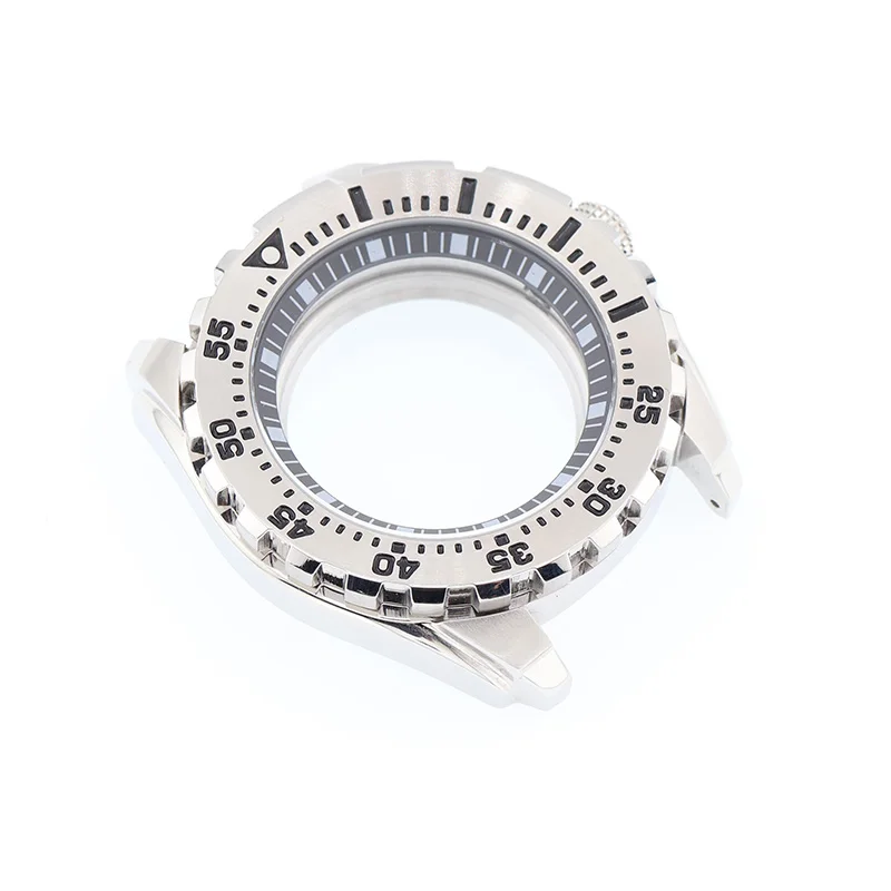 44mm Men's Mechanical Stainless Steel Watch Case Hardlex Glass Fit NH35 NH36 Automatic Movement  Mod Monster Watch Parts