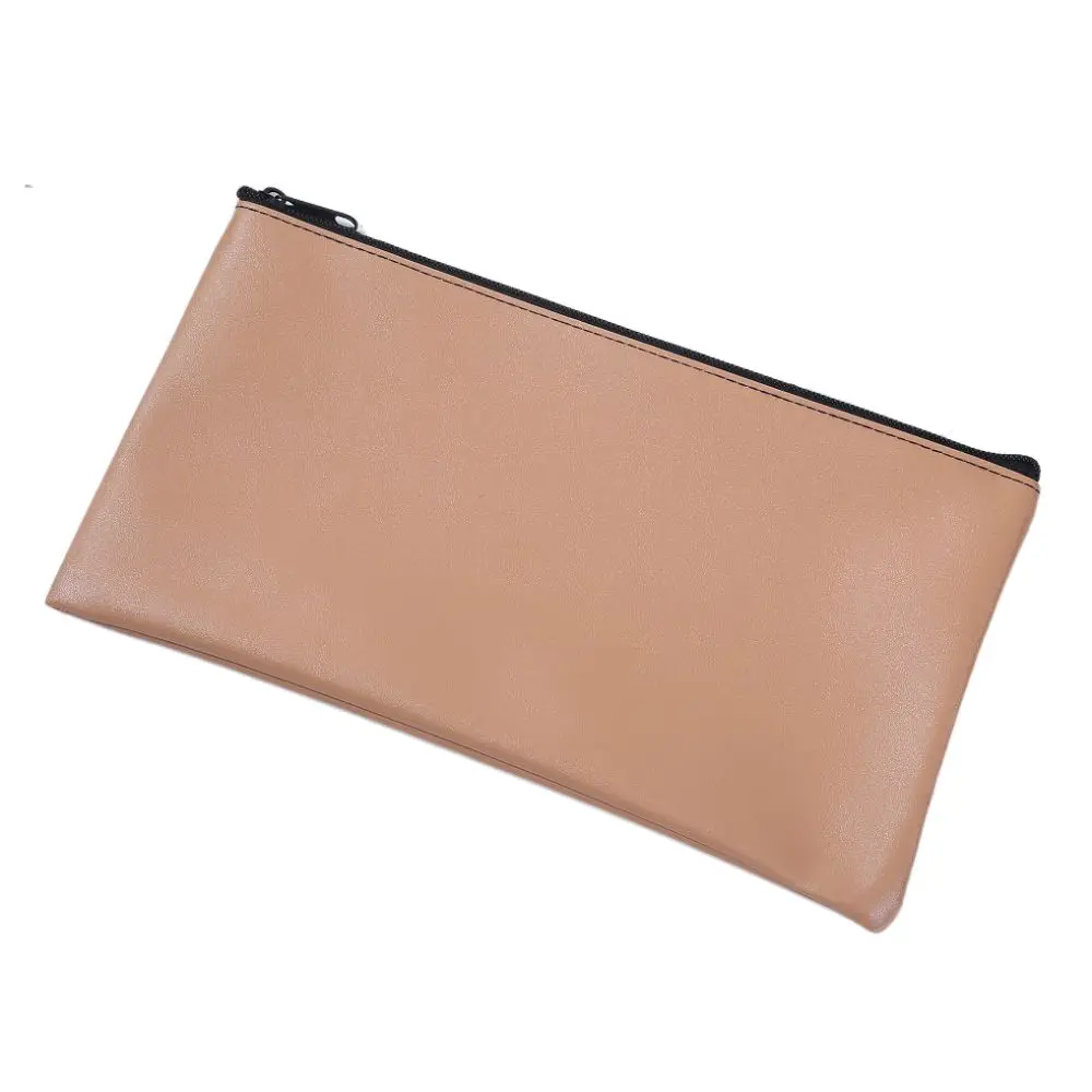 

Wallet Zippered Pu Bill Bag Small Compact Bank Envelopes Cash Deposit Bag Money Holder PU Leather Money Pouch Coins Cosmetics