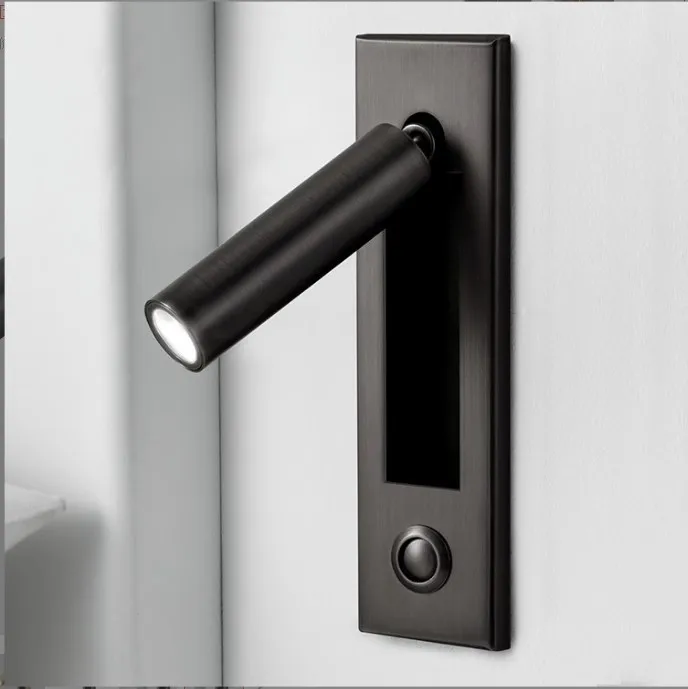 Hotel recessed bedside wall light factory direct LED window light bedroom study master bedroom rotating reading light