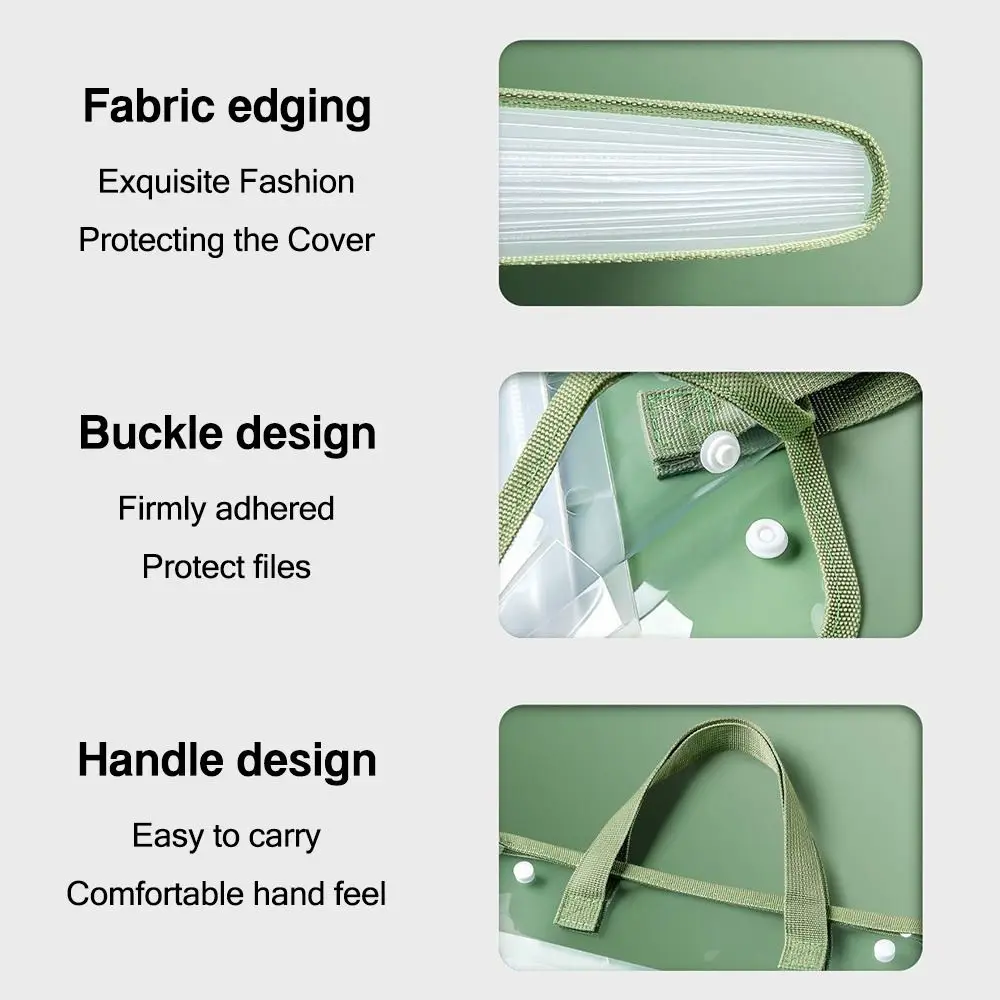 New Waterproof Pockets File Folder Large Capacity Portable Storage Folder Transparent Classified File Handbag Student