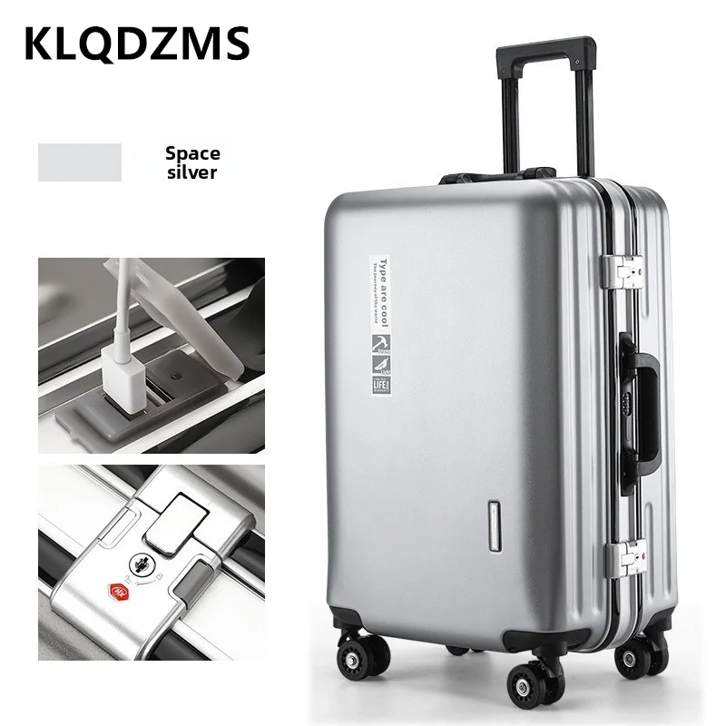 

KLQDZMS Rolling Suitcase PC Boarding Box Large Capacity 20"22"24"26"28 Inch Trolley Case Sturdy and Durable Business Luggage